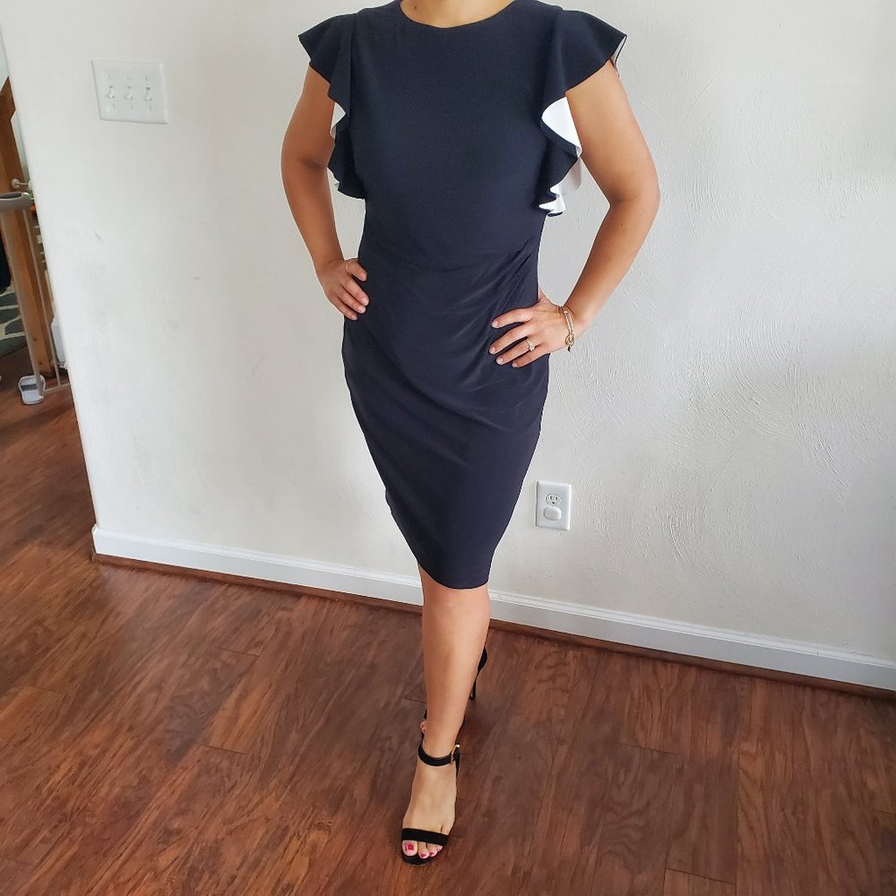 Ralph Lauren Black Ruffle Sleeve Dress